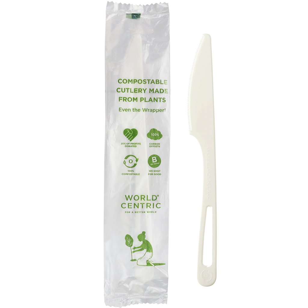6" Knife Individually Wrapped | Compostable