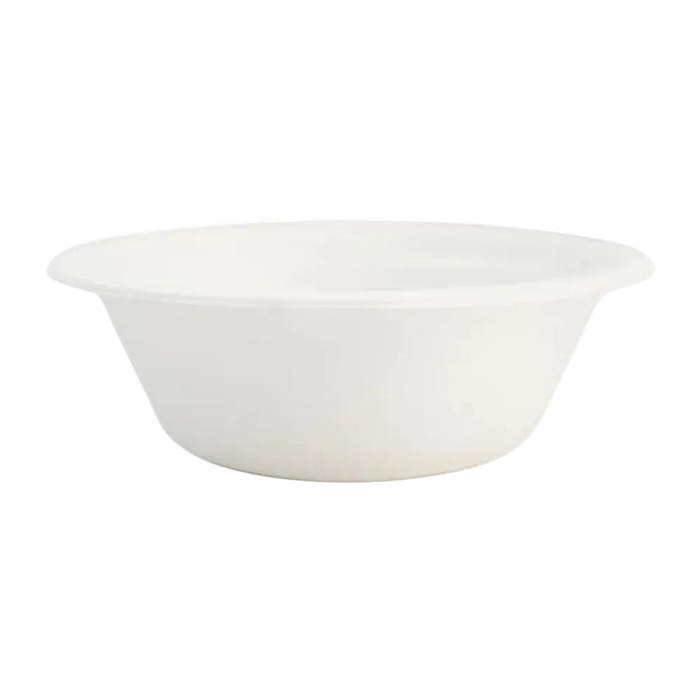 White compostable bowl on a white background