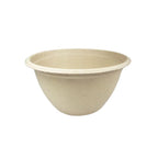 Tan compostable bowl on a white background