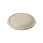 Compostable fiber lid on a white background