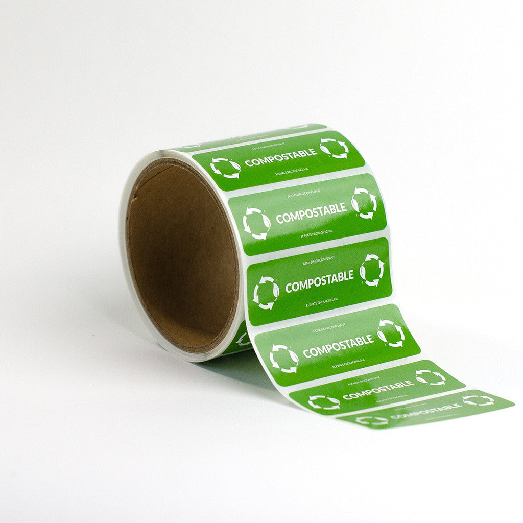 Stickers for Compostable Products | 3" x 1" | Compostable