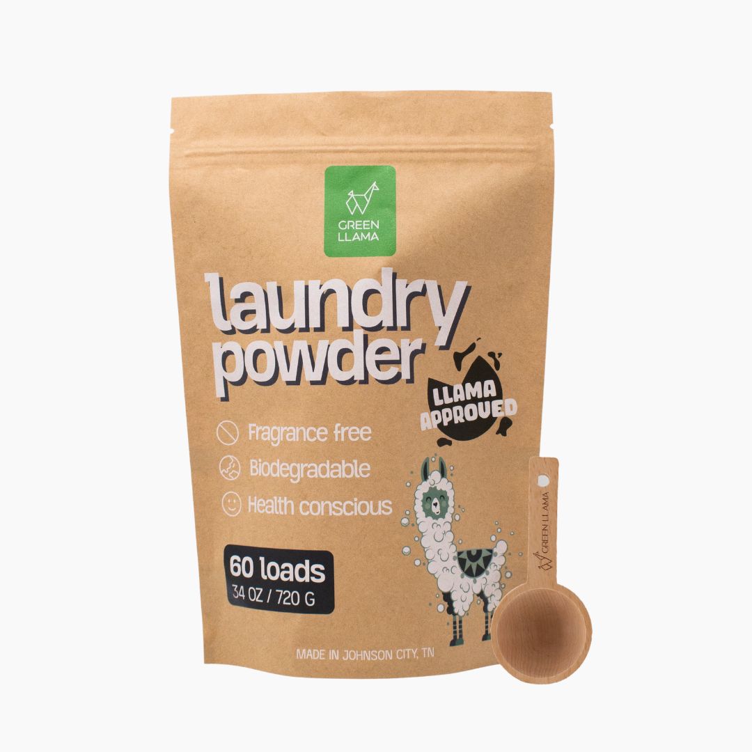 Powder Laundry Detergent w/Scoop | Fragrance-Free | Green Llama