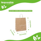 10.2" x 5.1" x 12.8" Kraft Paper Shopping Bags w/ Handles | Missy