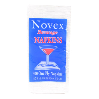 Recycled White Beverage Napkins 9" x 9.8" | 1-ply | Made in USA
