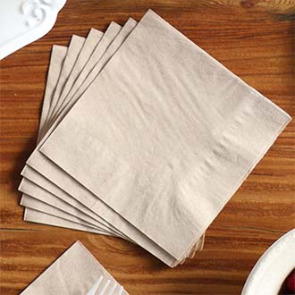 4.5" Compostable Square Beverage Napkins | Folded | 2-ply