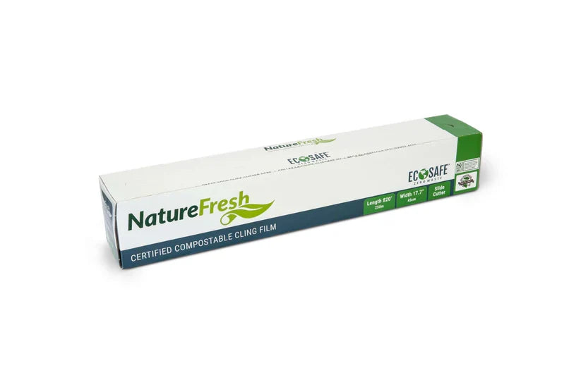 17.7" x 820" Compostable Cling Wrap | Clear | Made by EcoSafe®