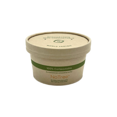 12 oz NoTree® Paper Bowl with Lid | Food Container | Set of 50 Bowls & 50 Paper Lids