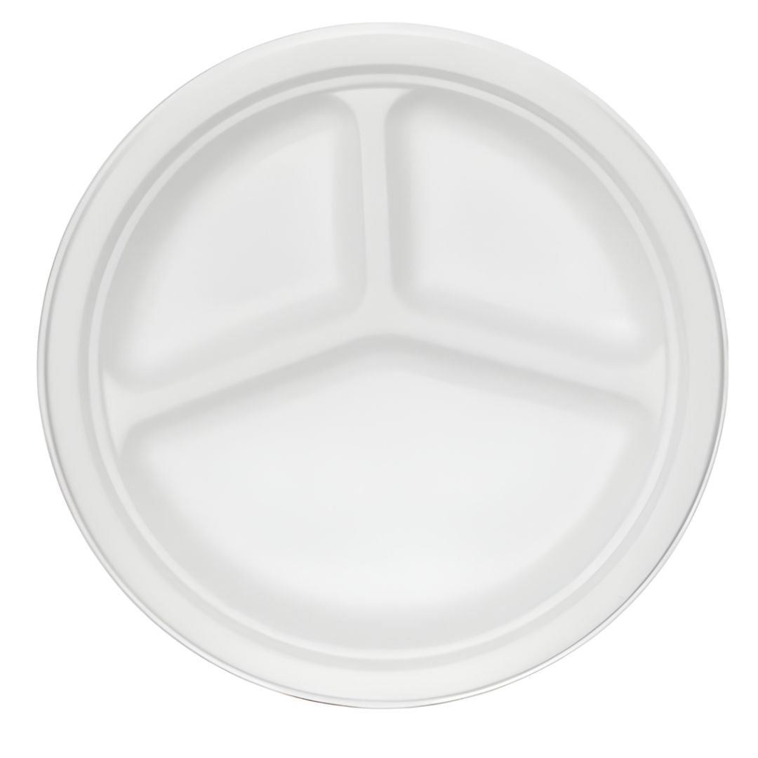 10" 3 Partition Round Plate