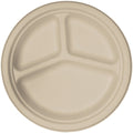 10" 3 Partition Round Plate | Natural Plant Fiber | Compostable