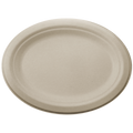 12.5" Oval Compostable Plate | Natural Fiber | Tan