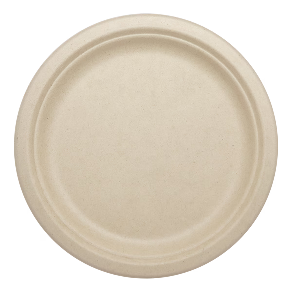 9" Classic Round Plate | Unbleached Plant Fiber | Compostable