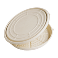 Compostable pizza tray with lid on a white background