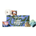 A set of toilet paper rolls and a matching box from Parks Project, featuring landscape photography prints on a white background.
