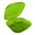 9x9 Reusable to-go Container | 3-Compartment | Green | Washable