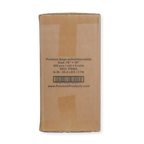Cardboard box with product information on a white background