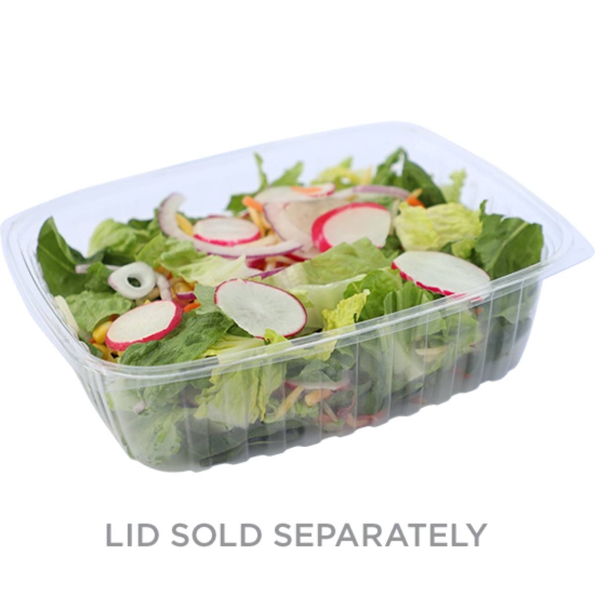 48 oz Rectangle Deli Container | Compostable | PLA | Clear