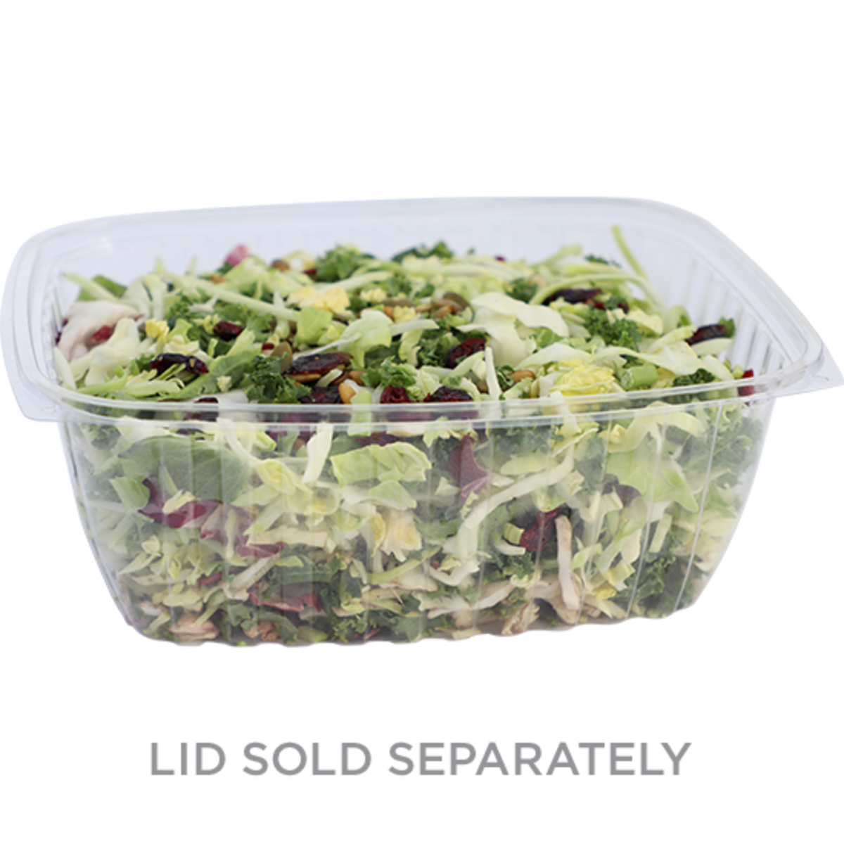 64 oz Rectangle Deli Container | Compostable | PLA | Clear