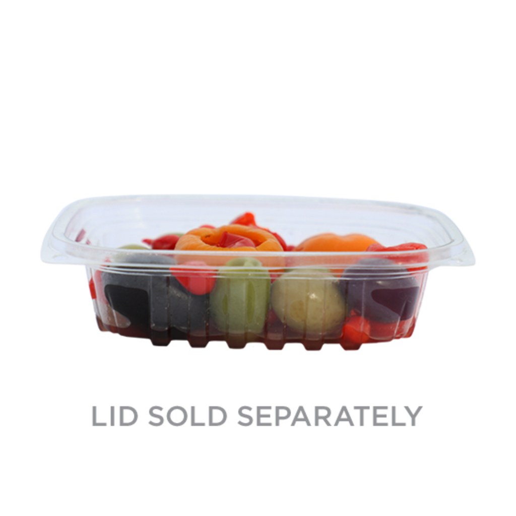 8 oz Rectangle Deli Container | Compostable | PLA | Clear