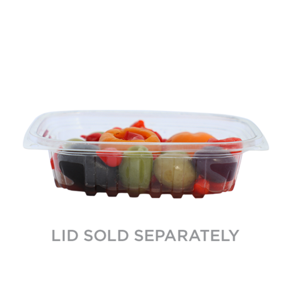 8 oz Rectangle Deli Container | Compostable | PLA | Clear