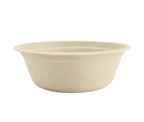 Beige compostable bowl on a white background