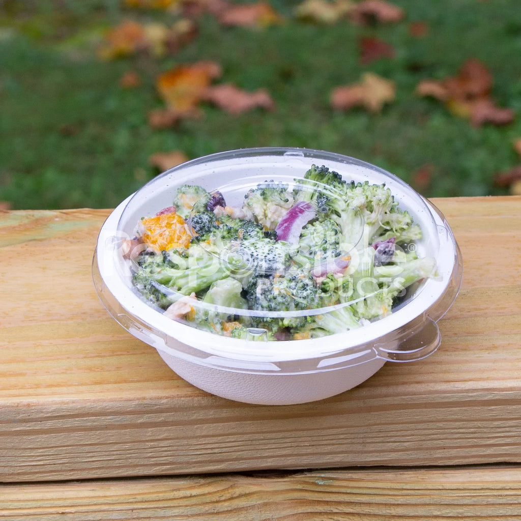 Lid for 12 oz White Sugarcane Bowl | Recyclable PET Plastic