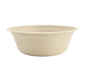 Tan compostable bowl on a white background