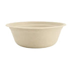 Tan compostable bowl on a white background