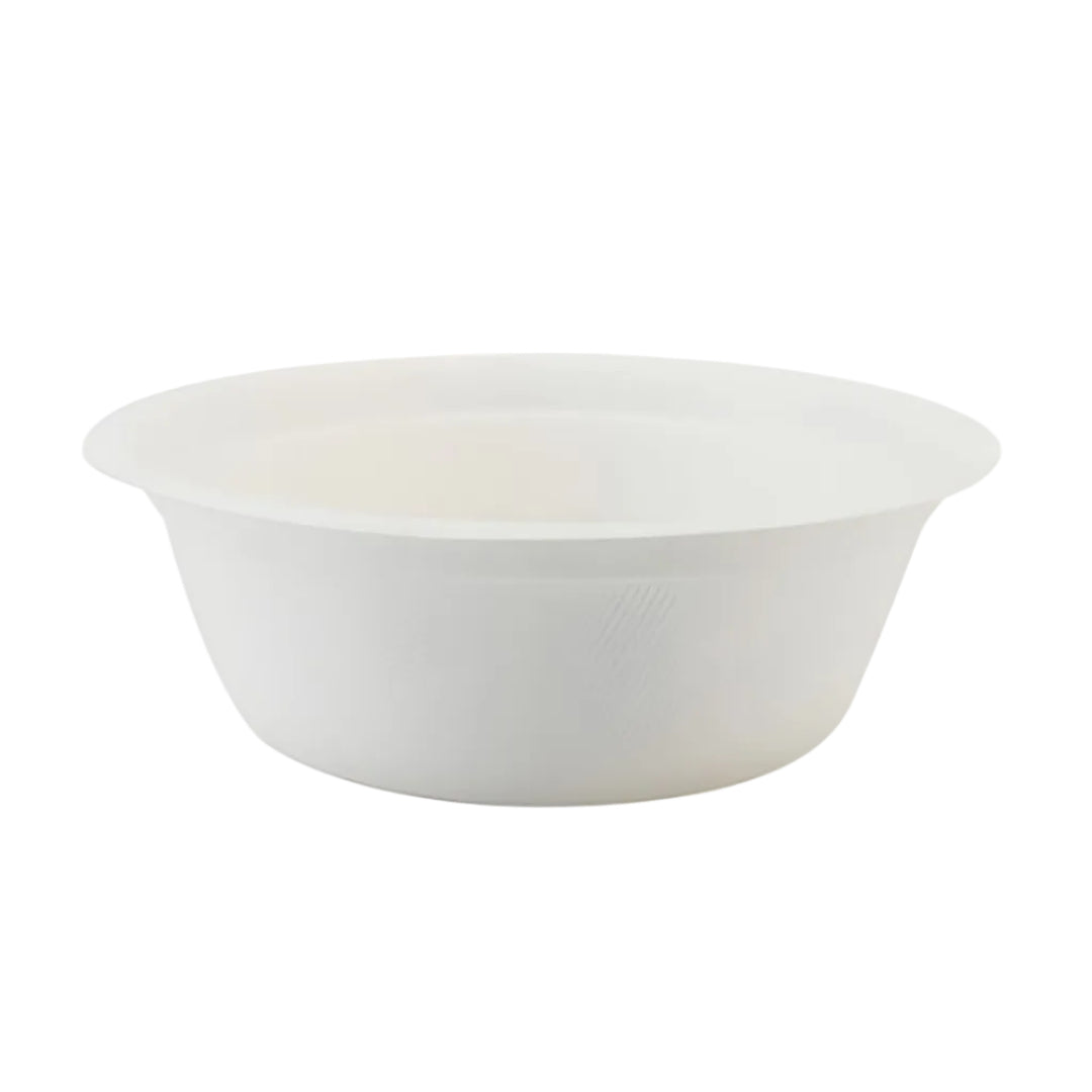 White compostable bowl on a white background