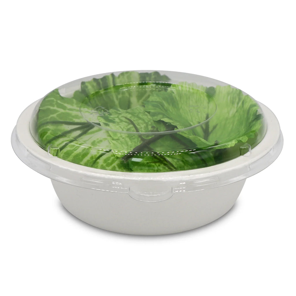 Lid for 16 oz White Sugarcane Bowl | Recyclable PET Plastic