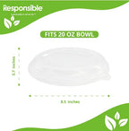 Lid for 20 oz Oval Burrito Bowl | PET Plastic | Recyclable
