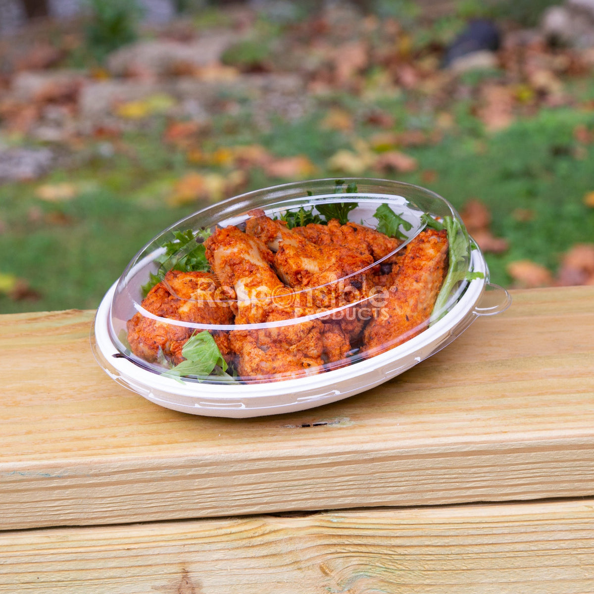 Lid for 20 oz Oval Burrito Bowl | PET Plastic | Recyclable