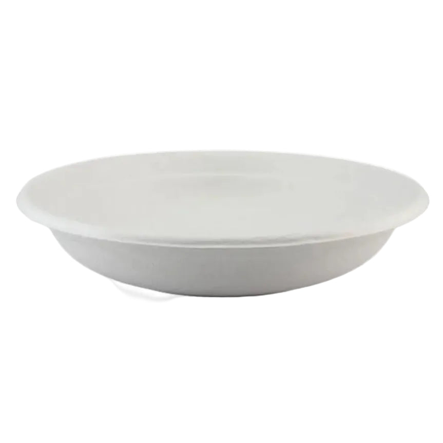 White compostable bowl on a white background