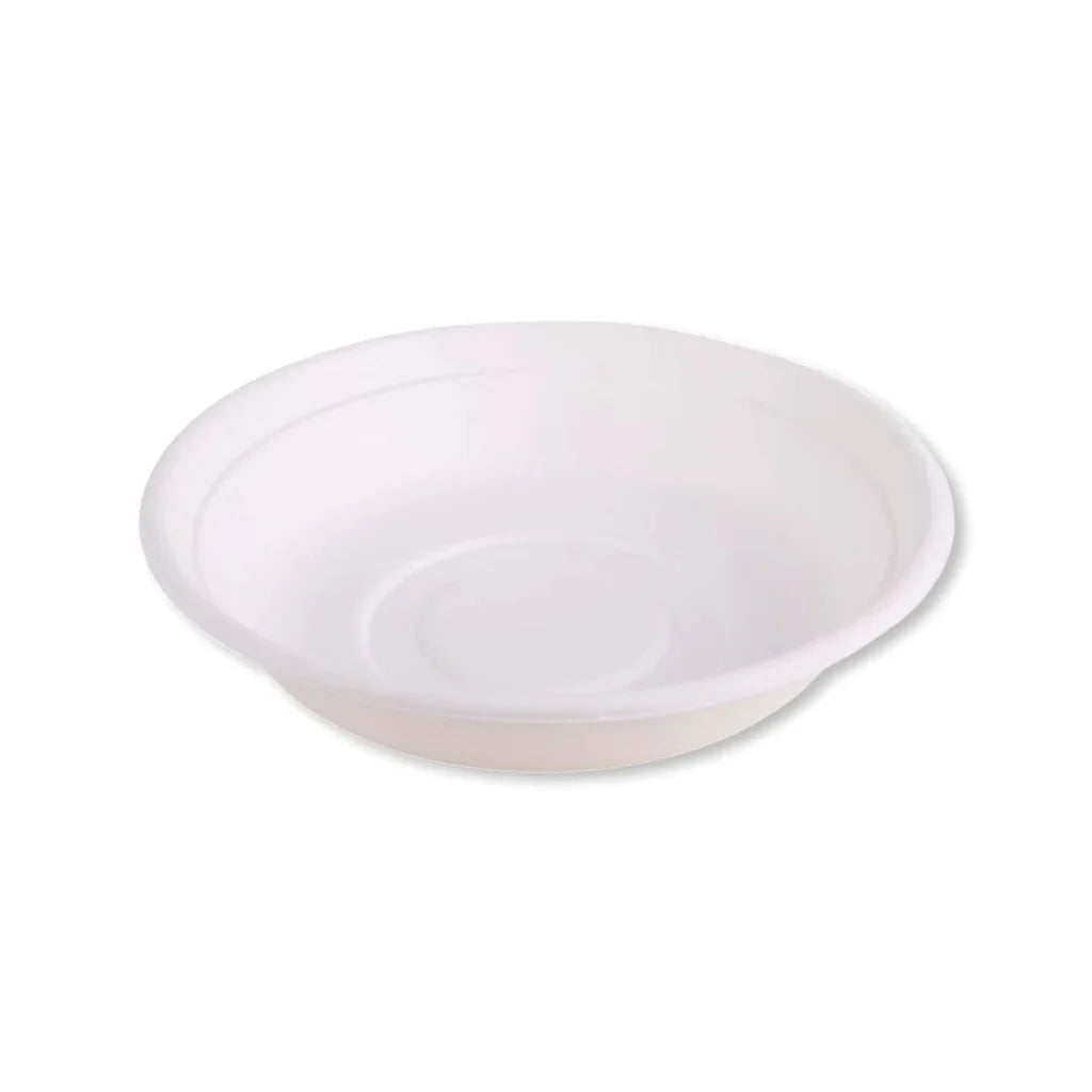 White compostable bowl on a white background