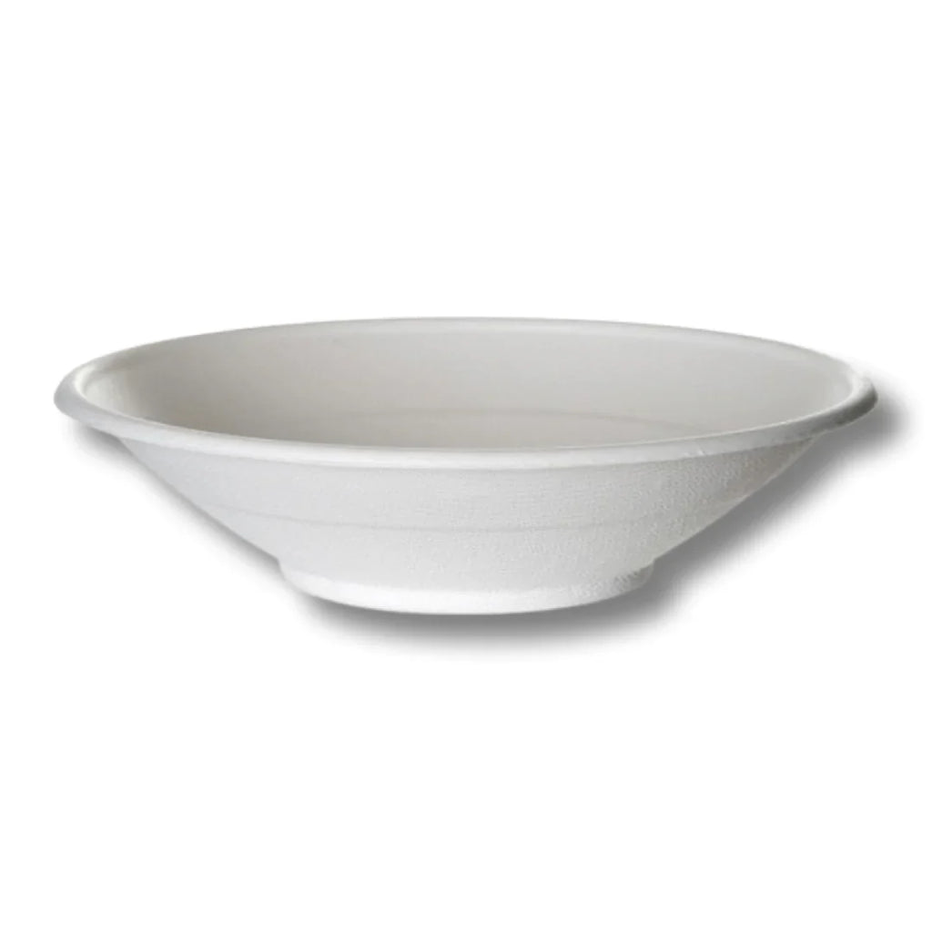 White compostable bowl on a white background
