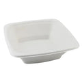 White compostable square bowl on a white background