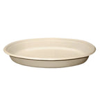 Beige compostable bowl on a white background