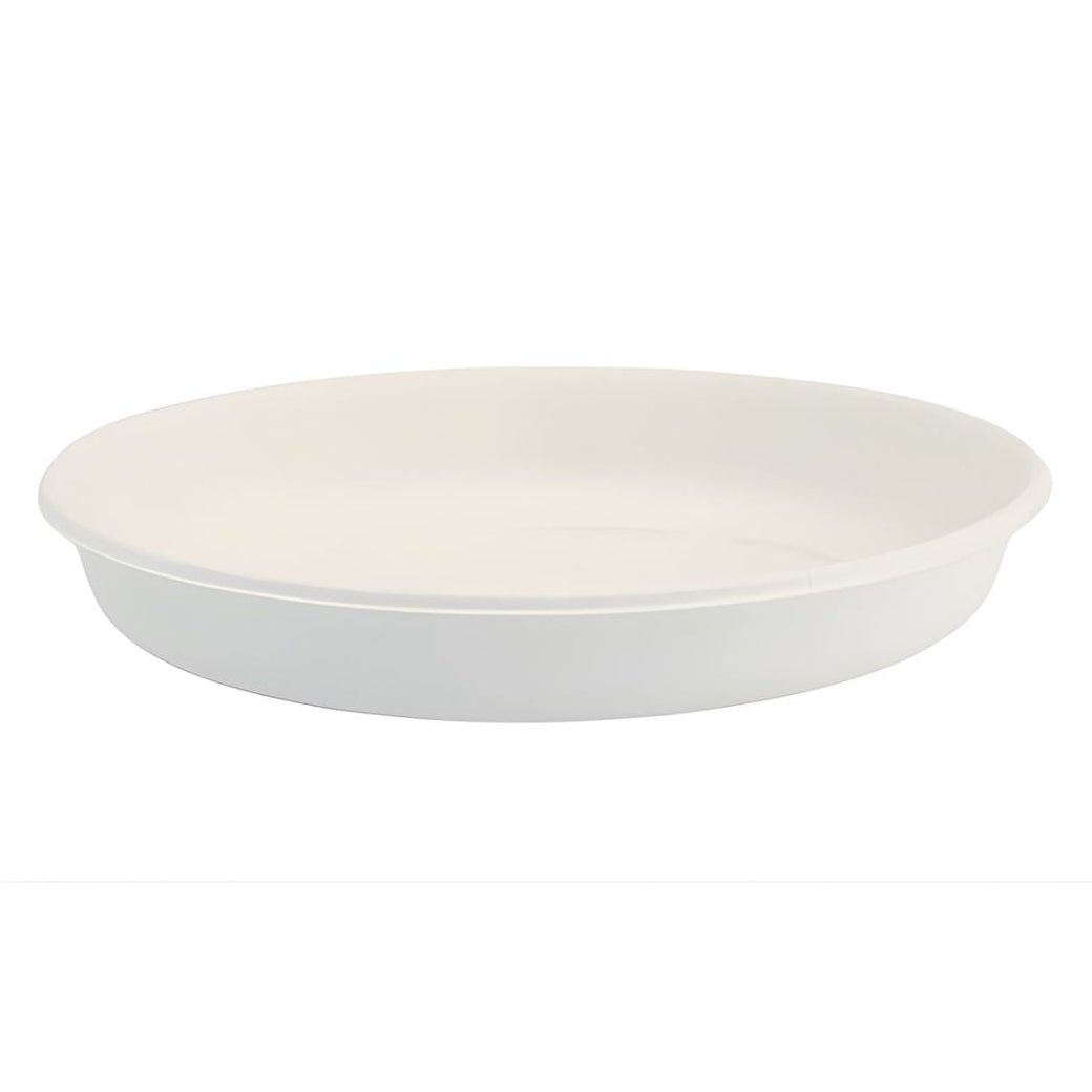 White compostable burrito bowl on a white background