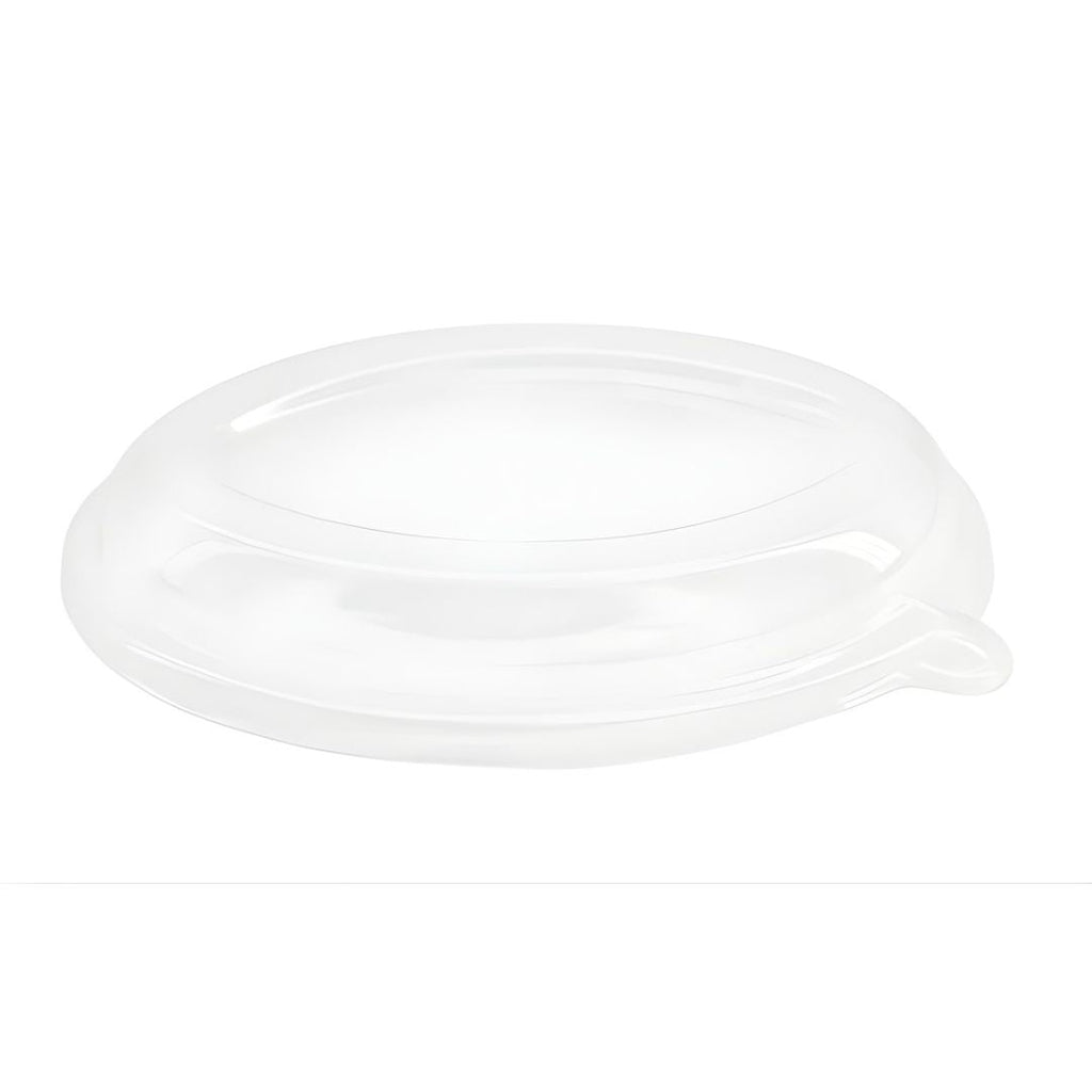Clear plastic lid on a white background