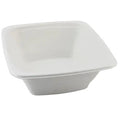 White compostable square bowl on a white background