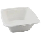 White compostable square bowl on a white background