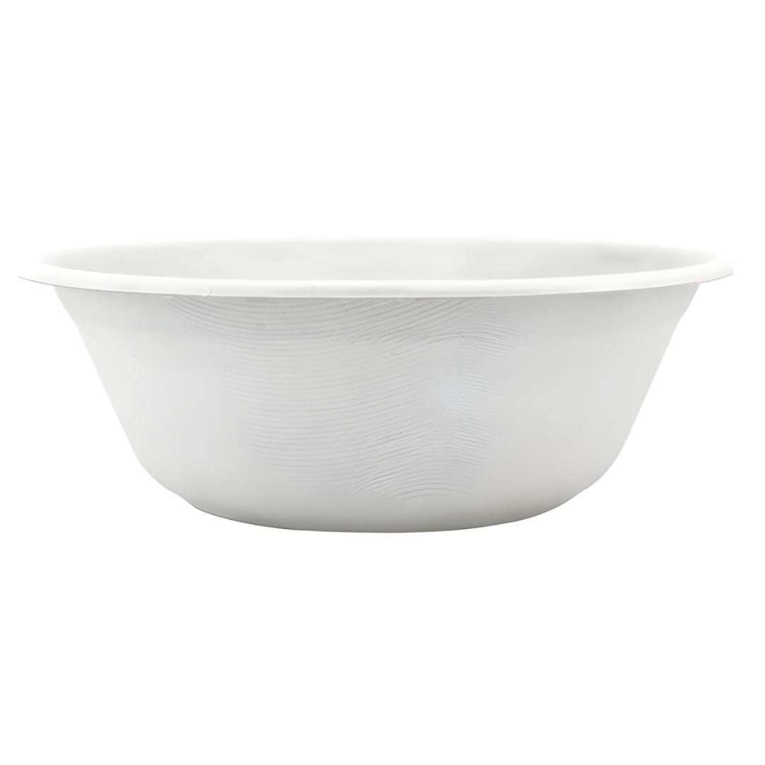 White compostable bowl on a white background