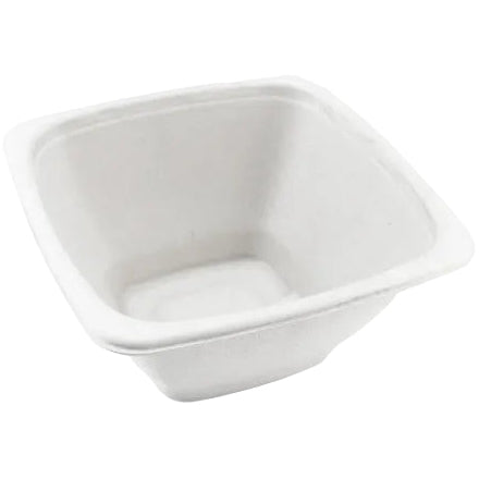 White compostable bowl on a white background