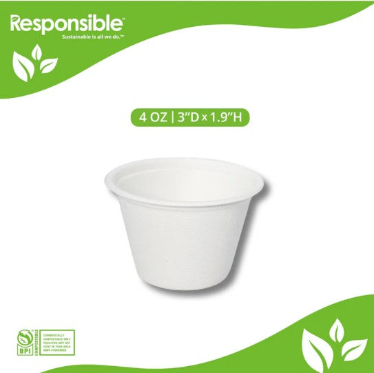 4 oz Sugarcane Portion Cup | Souffle Cup