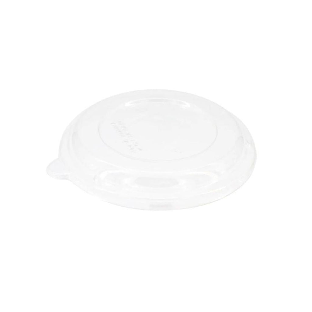Clear plastic lid on a white background