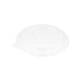 Clear plastic lid on a white background
