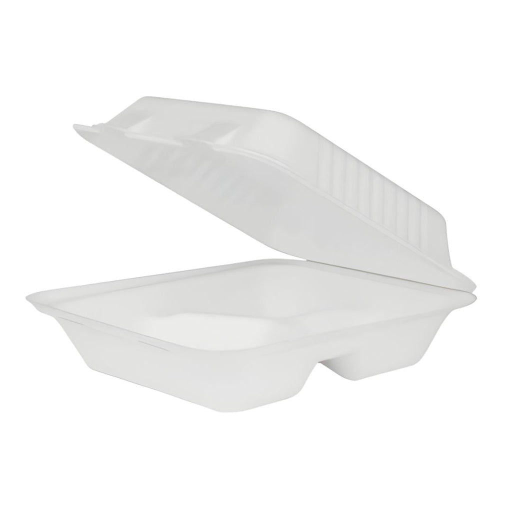 White clamshell on a white background
