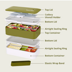 Classic All-In-One Meal Containers | Green | Washable & Reusable