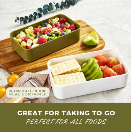 Classic All-In-One Meal Containers | Green | Washable & Reusable