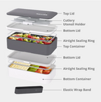 Classic All-In-One Meal Containers | Gray | Washable & Reusable
