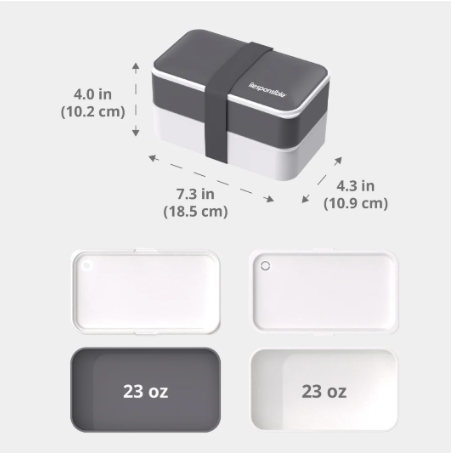 Classic All-In-One Meal Containers | Gray | Washable & Reusable
